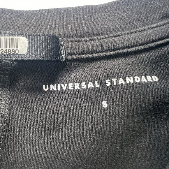 Universal Standard Misa Dress Size S (14-16) Black Short Sleeve Tie Front - Picture 12 of 15